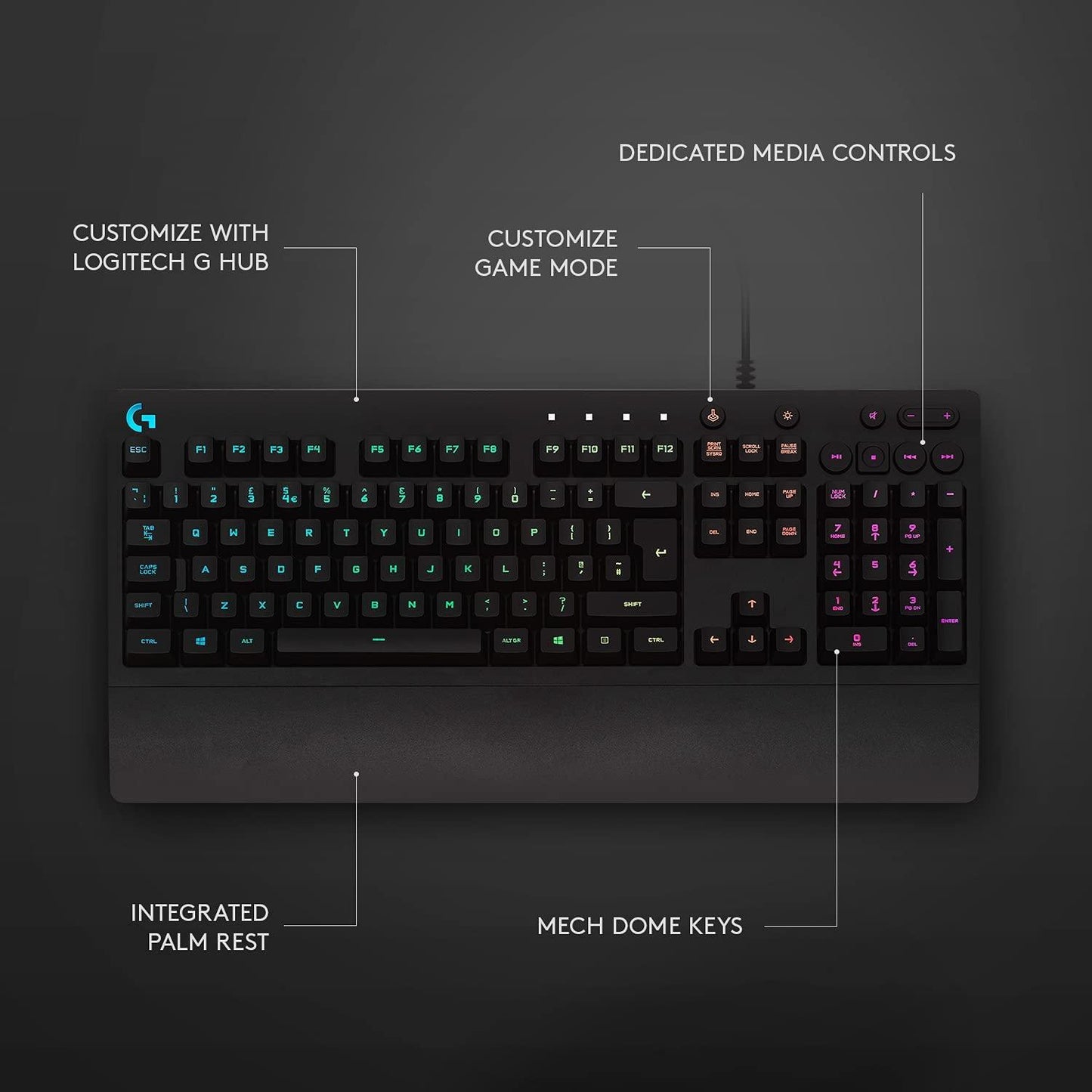 Logitech G213 Prodigy USB Gaming Keyboard, LIGHTSYNC RGB Backlit Keys Black -  ad6dad.myshopify.com -  Accessories