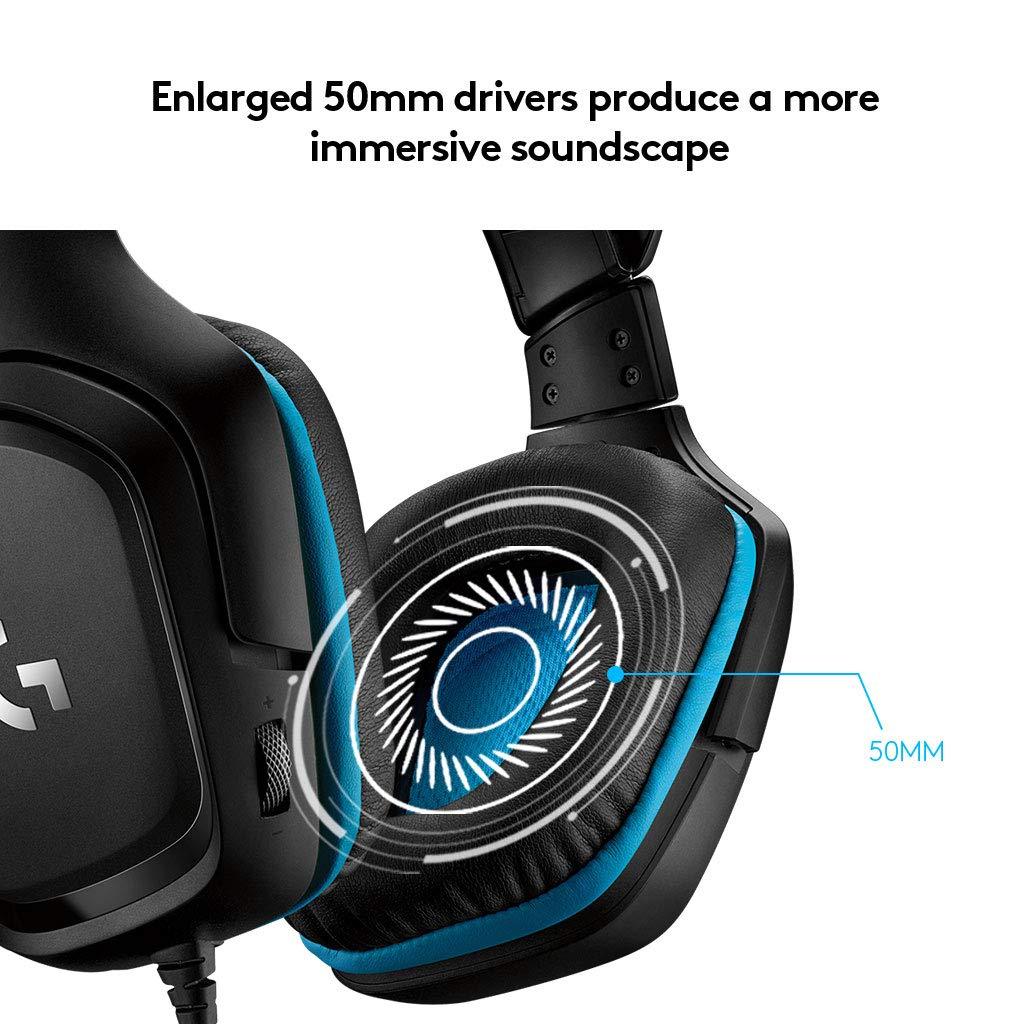 Logitech G431 with 7.1 Surround Sound, DTS X 2.0, 50 mm Audio Drivers, USB and 3.5 mm Jack - ad6dad.myshopify.com - Accessories