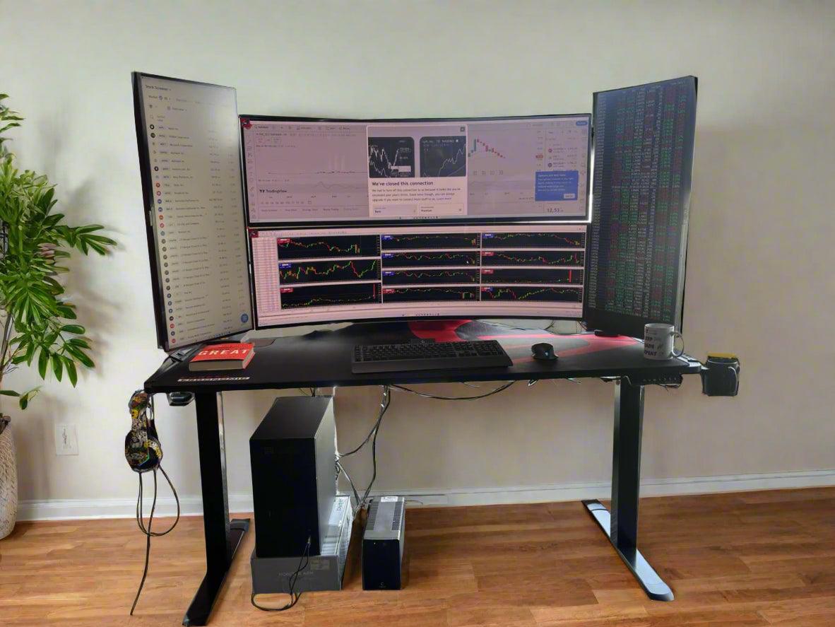 Hiper Elegant Trading Setup - High Performance PC with 4 Monitors Setup - HIPER