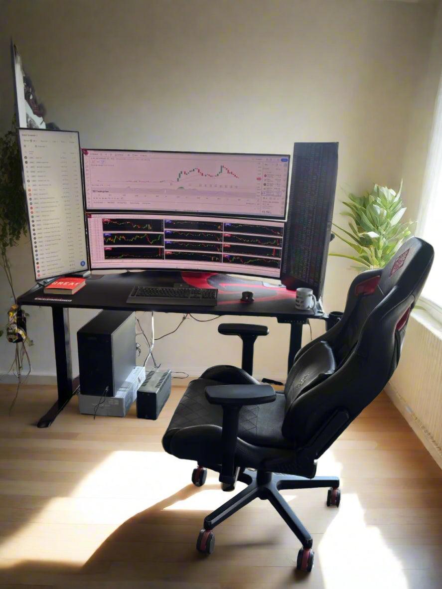 Hiper Elegant Trading Setup - High Performance PC with 4 Monitors Setup - HIPER