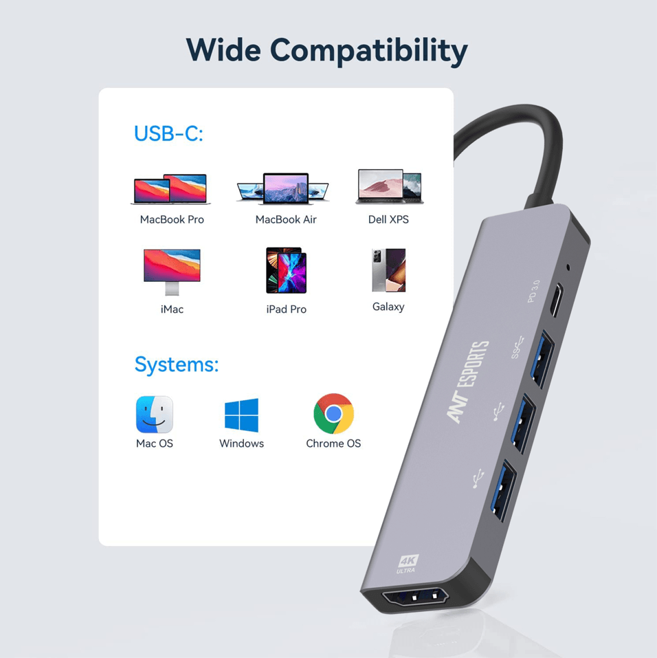 Ant Esports AEC510 USB Type-C Docking Station - ad6dad.myshopify.com - Accessories