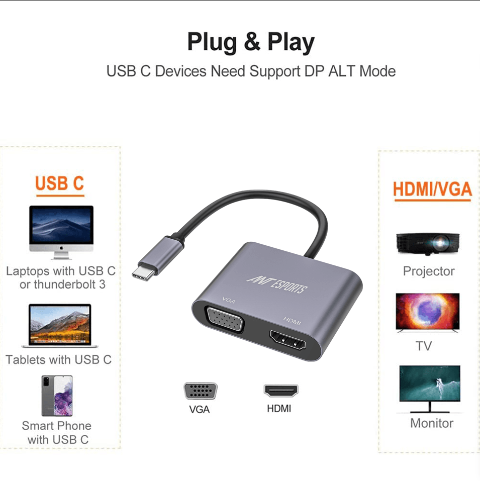 Ant Esports AEC210 USB Type-C Docking Station - ad6dad.myshopify.com - Accessories