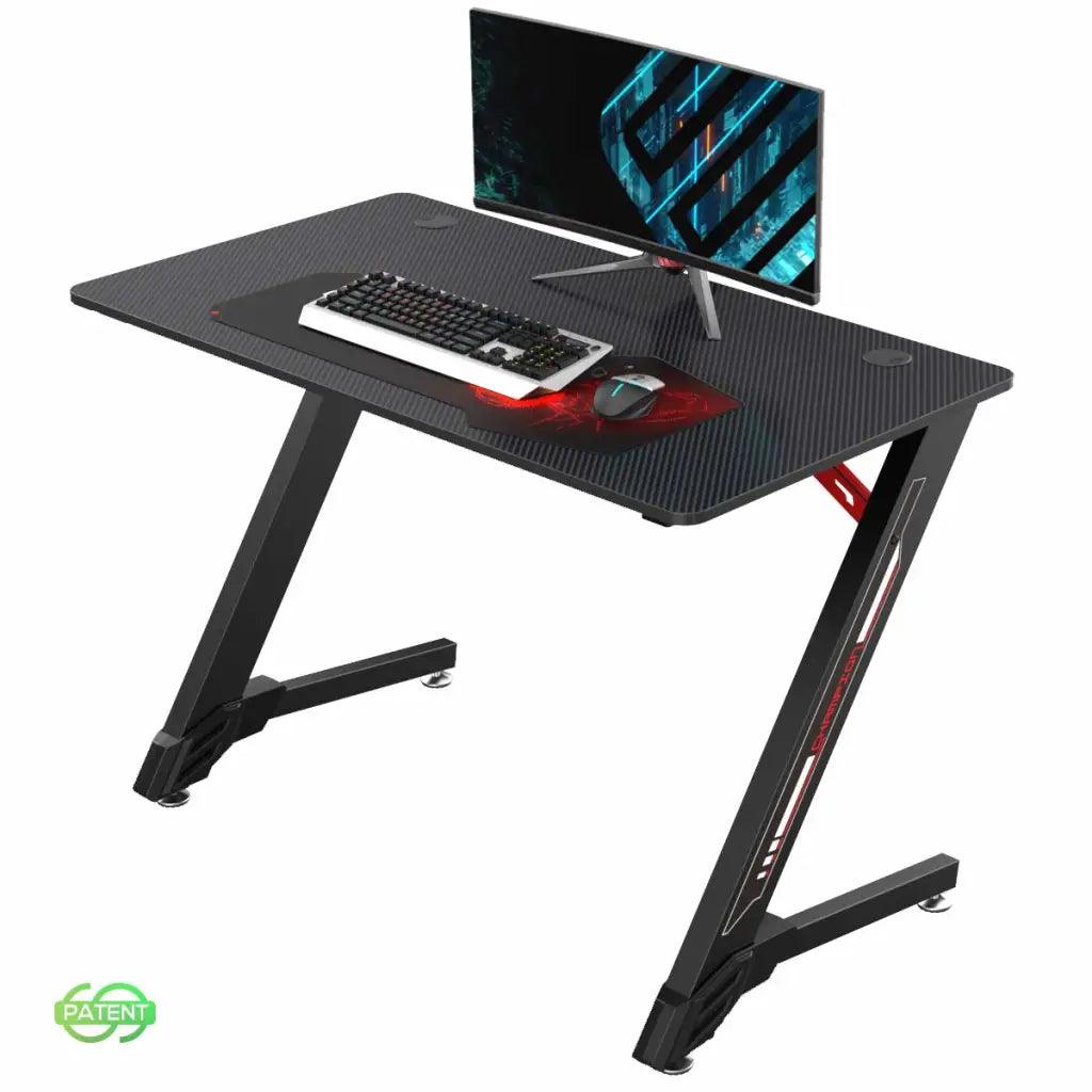EUREKA ERGONOMIC 43’’ Metal Gaming Desk Z Shape Gaming Computer Desk with Free Mouse Pad, - HIPER