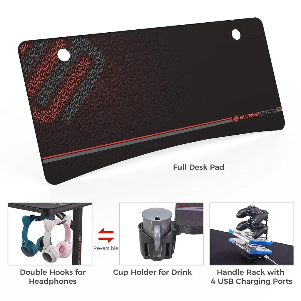 EUREKA ERGONOMIC Alloy Steel Metal Finish Gaming Desk 60’ Home Office Computer Desk, New Polygon Legs Design, Captain Series (60 Inch, Black) - HIPER