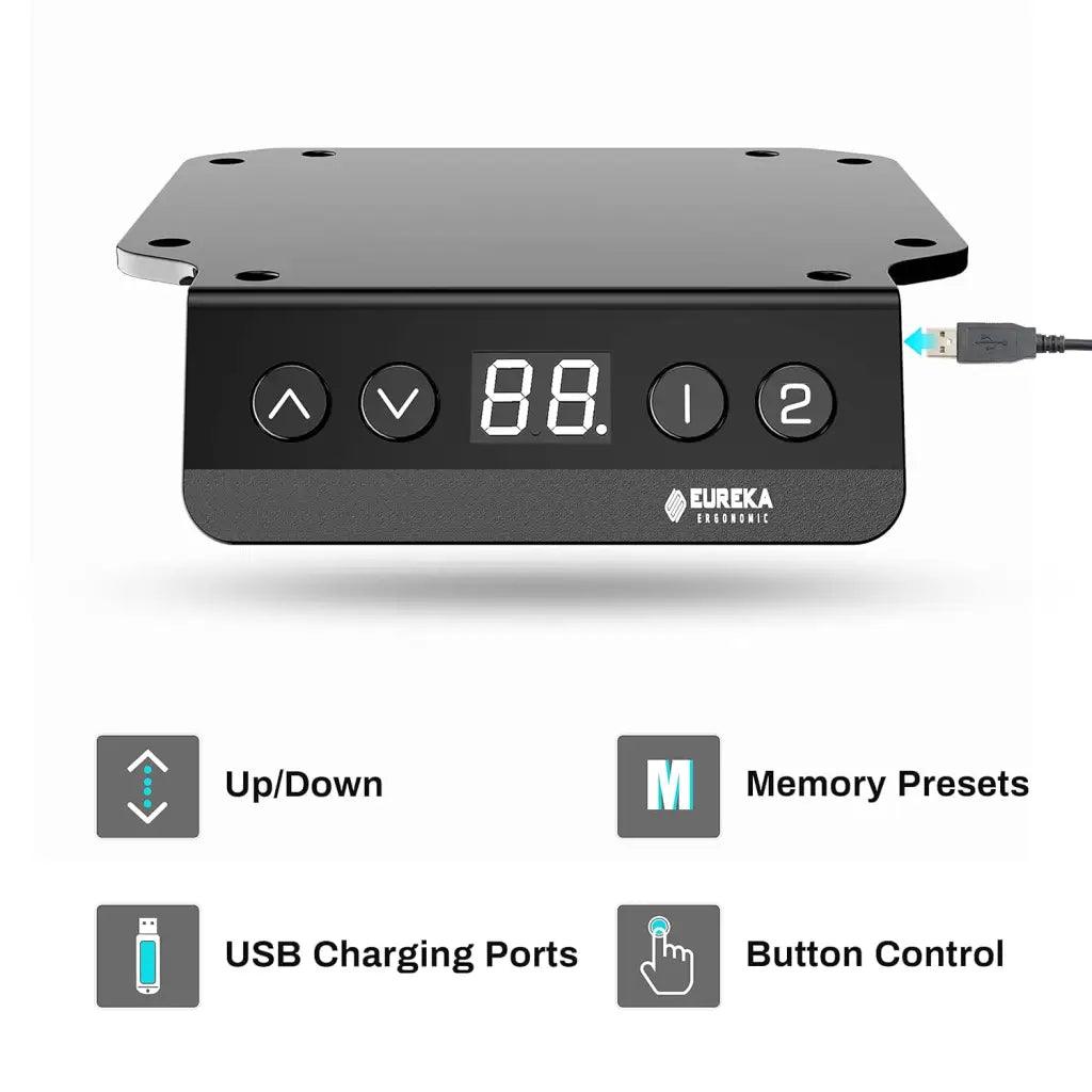 EUREKA ERGONOMIC L Shaped Electric Height Adjustable RGB Lights Gaming Standing Desk, Dual Motor Sit Stand Up Home Office Computer Table - HIPER