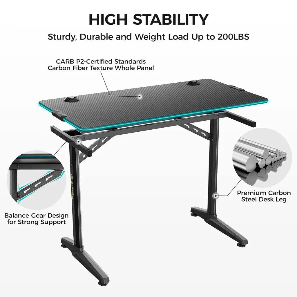 EUREKA ERGONOMIC Metal Finish Colonel Series GIP-44B Gaming Home Office PC Polygon Legs Design - HIPER