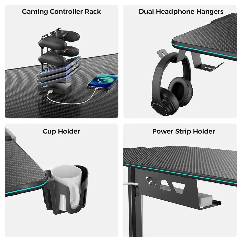 EUREKA ERGONOMIC Metal Finish Colonel Series GIP-44B Gaming Home Office PC Polygon Legs Design - HIPER