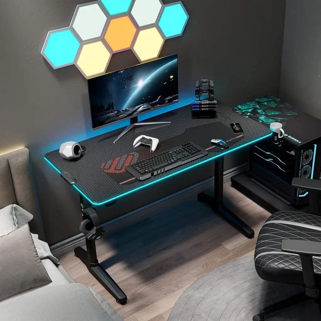 EUREKA ERGONOMIC Metal Finish Colonel Series GIP-44B Gaming Home Office PC Polygon Legs Design - HIPER