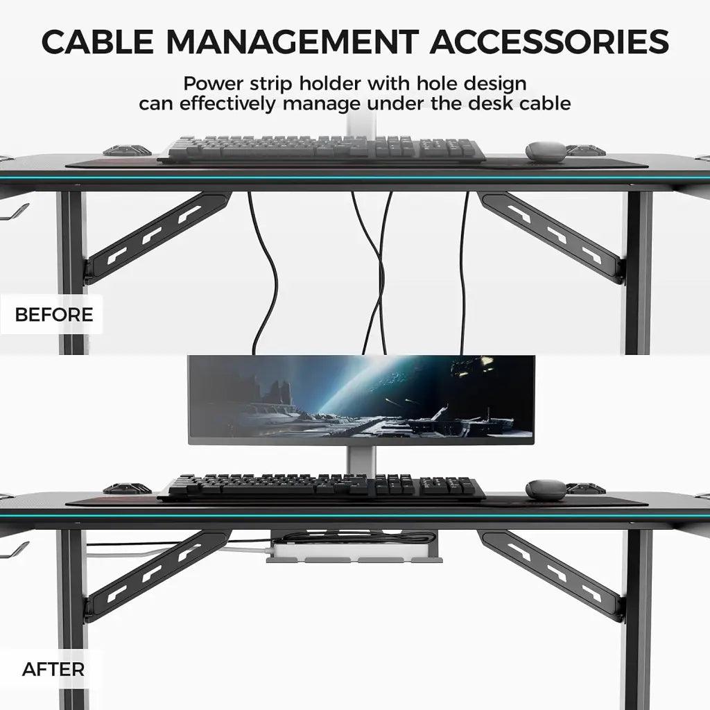EUREKA ERGONOMIC Metal Finish Colonel Series GIP-44B Gaming Home Office PC Polygon Legs Design - HIPER