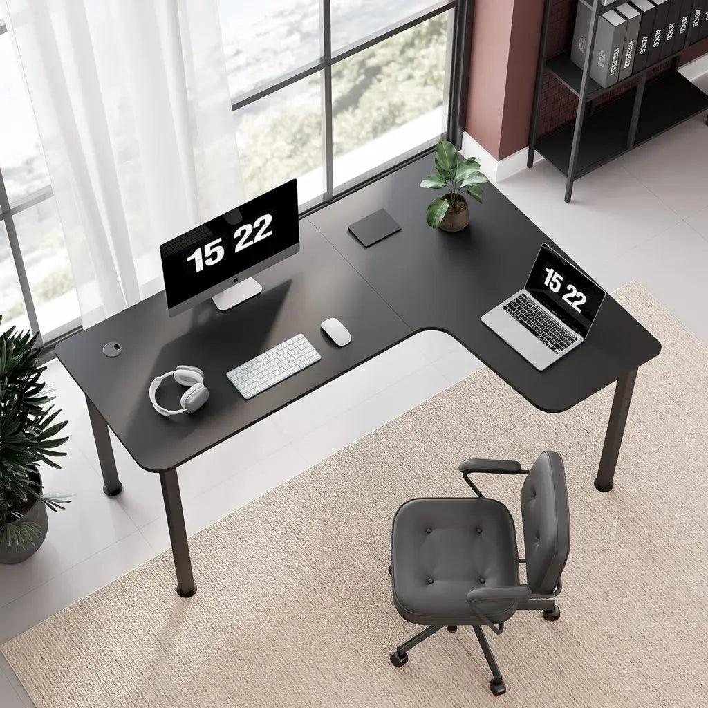 EUREKA ERGONOMIC Wood Multi-Functional L Shaped Study, Writing, Gaming Computer Right Side Corner Desk 60 - HIPER
