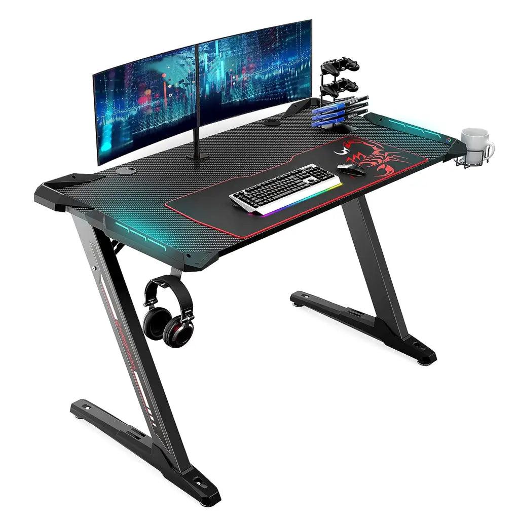 Eureka Ergonomic Z1-S Gaming Desk 44.5’ Z Shaped Office PC Computer Gaming Desk - HIPER