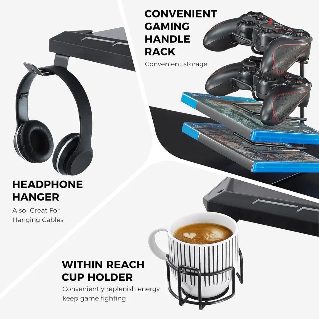 Eureka Ergonomic Z1-S Gaming Desk 44.5’ Z Shaped Office PC Computer Gaming Desk - HIPER