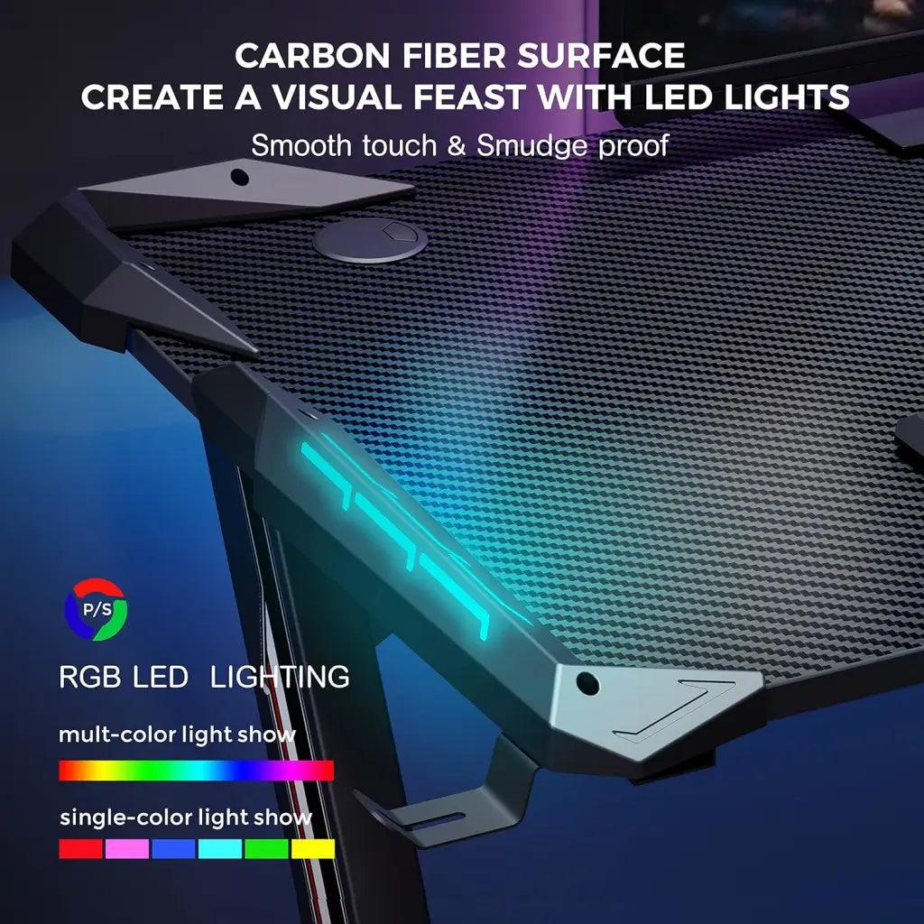 Eureka Ergonomic Z1-S Gaming Desk 44.5’ Z Shaped Office PC Computer Gaming Desk - HIPER