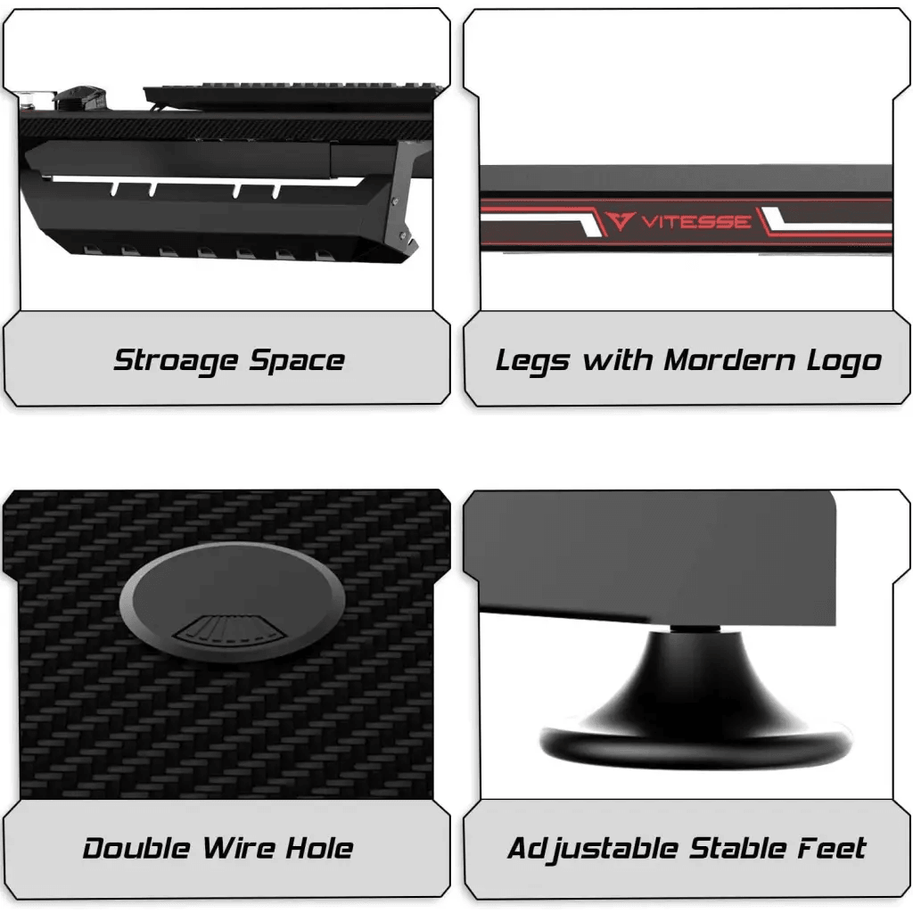 EUREKA Gaming Desk 55 inch, Gaming Computer Desk, PC Gaming Table, T Shaped Racing Style - HIPER