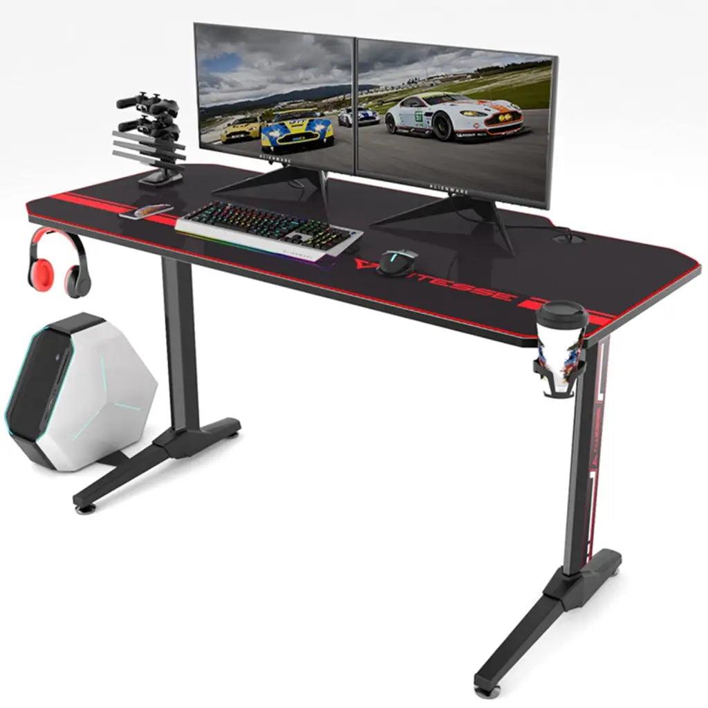 EUREKA Gaming Desk 55 inch, Gaming Computer Desk, PC Gaming Table, T Shaped Racing Style - HIPER