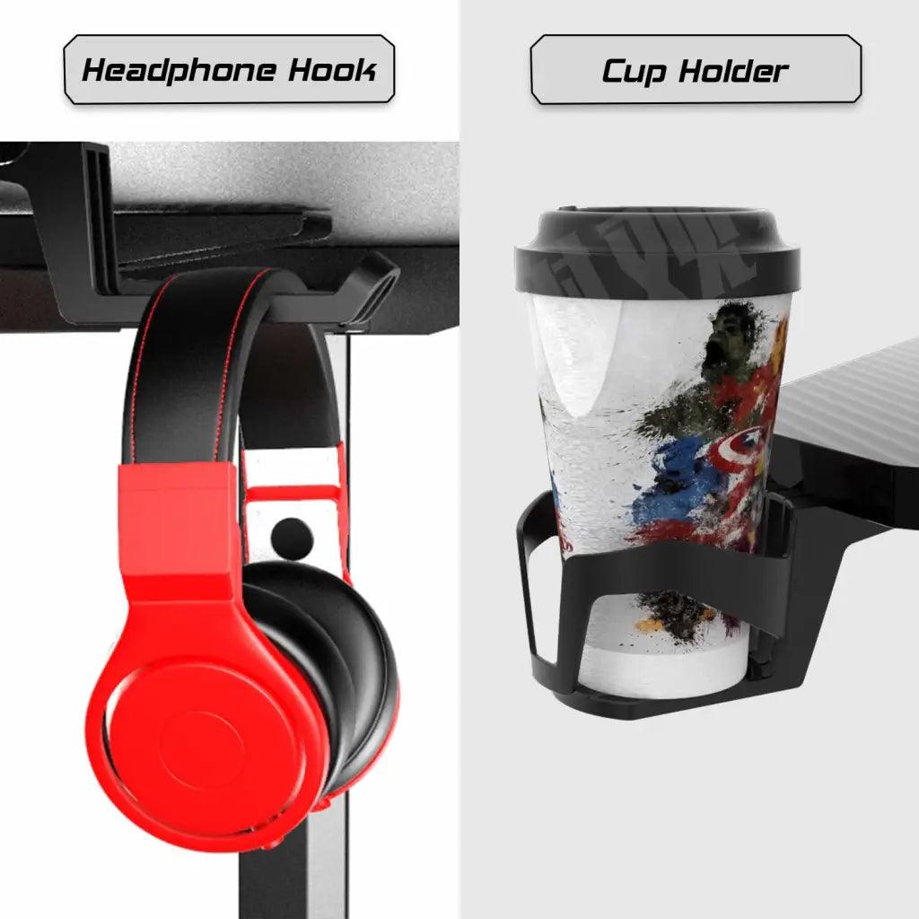 EUREKA Gaming Desk 55 inch, Gaming Computer Desk, PC Gaming Table, T Shaped Racing Style - HIPER