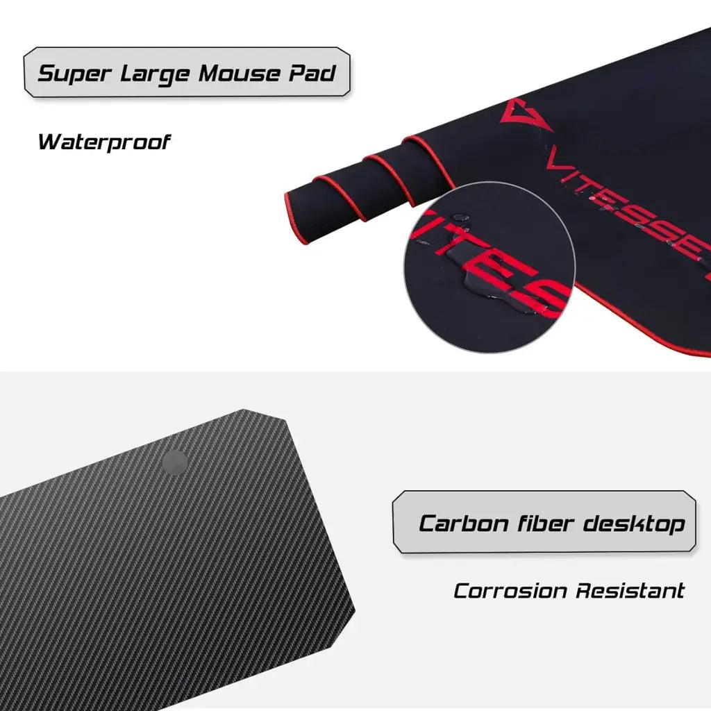 EUREKA Gaming Desk 55 inch, Gaming Computer Desk, PC Gaming Table, T Shaped Racing Style - HIPER