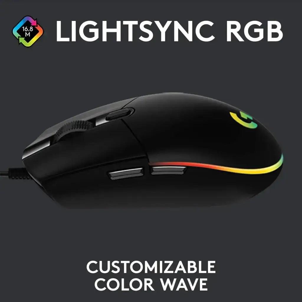 Logitech USB G G203 Wired Gaming Mouse, 8000 DPI Black - HIPER