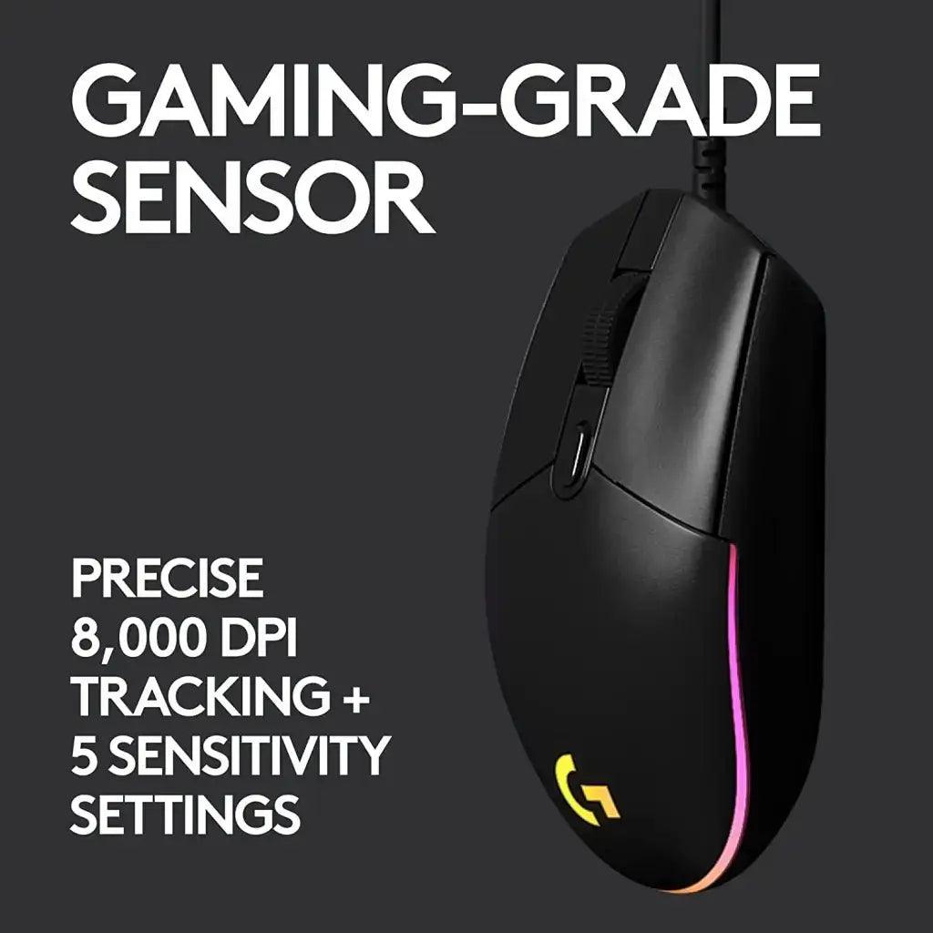 Logitech USB G G203 Wired Gaming Mouse, 8000 DPI Black - HIPER
