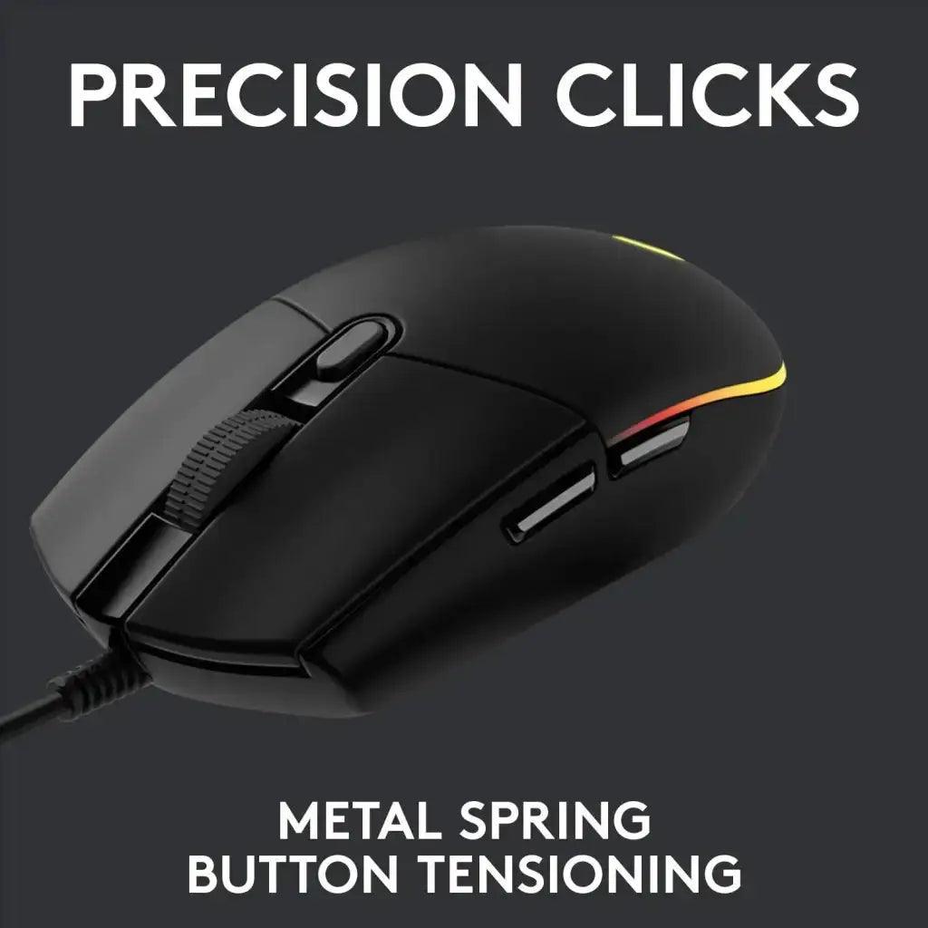 Logitech USB G G203 Wired Gaming Mouse, 8000 DPI Black - HIPER