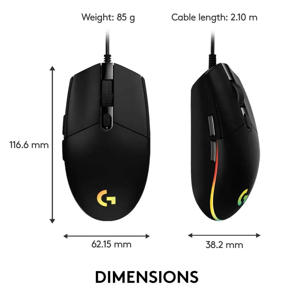 Logitech USB G G203 Wired Gaming Mouse, 8000 DPI Black - HIPER