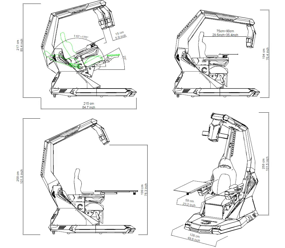 Hiper BattleStation GM - Tank - Trex Workstation Chair