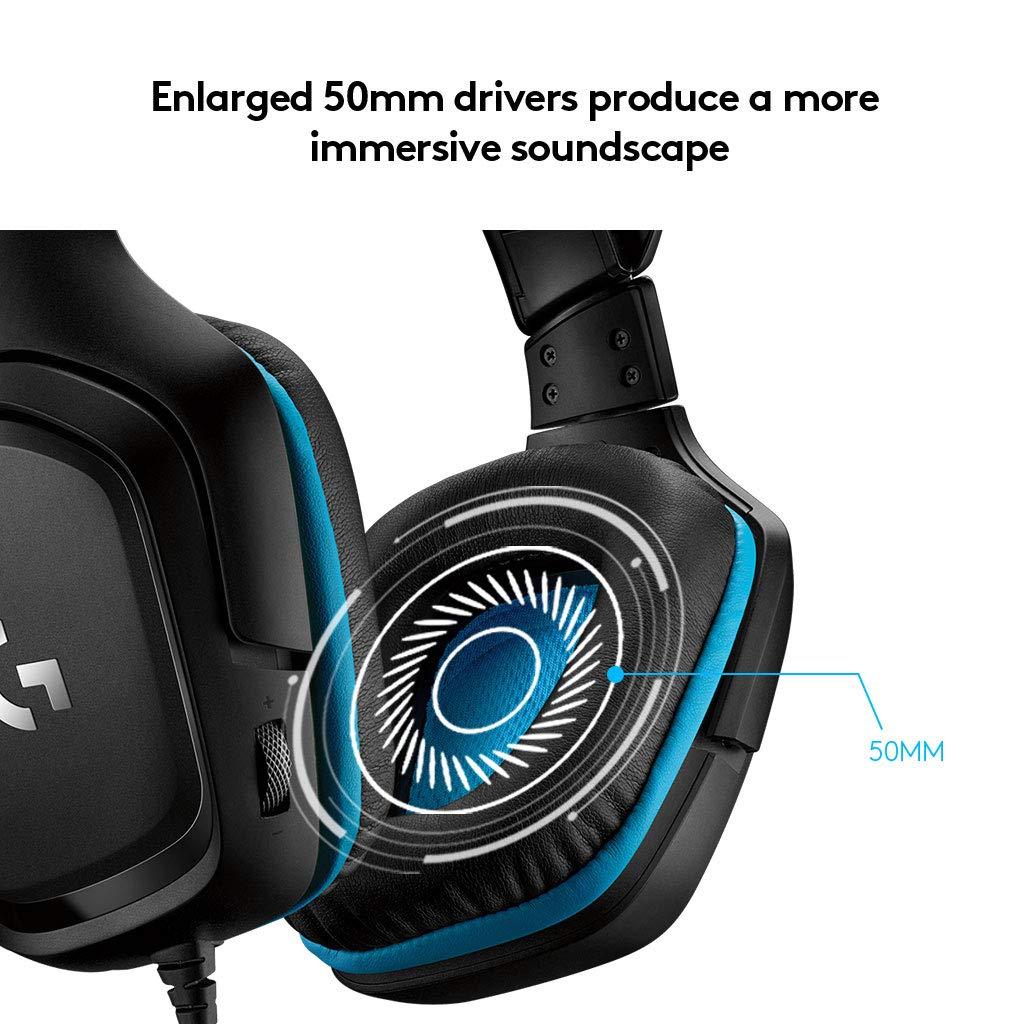 Logitech G431 with 7.1 Surround Sound, DTS X 2.0, 50 mm Audio Drivers, USB and 3.5 mm Jack