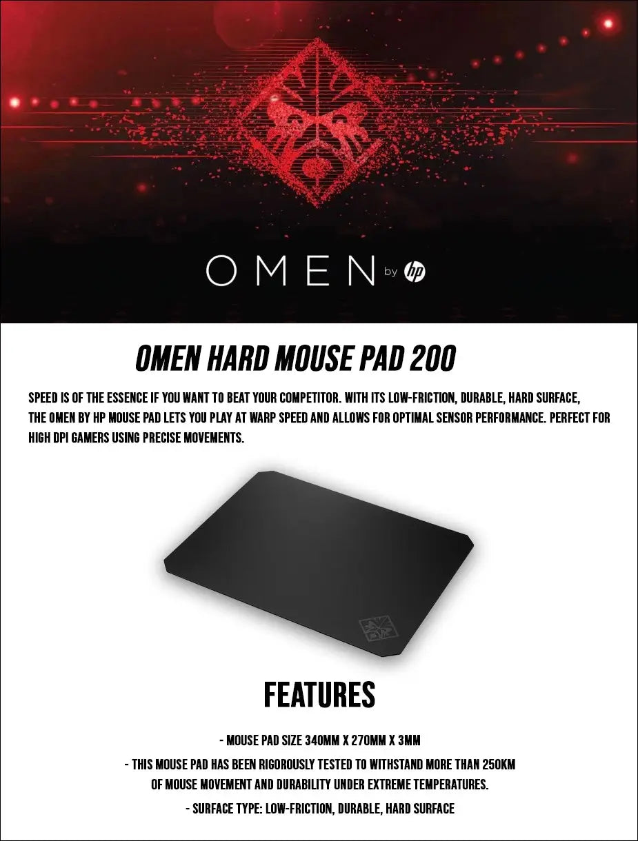 HP OMEN Hard Gaming Mouse Pad 200 2VP01AA