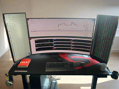 Hiper Elegant Trading Setup - High Performance PC with 4 Monitors Setup