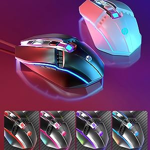 HP M270 Backlit USB Wired Gaming Mouse with 6 Buttons,