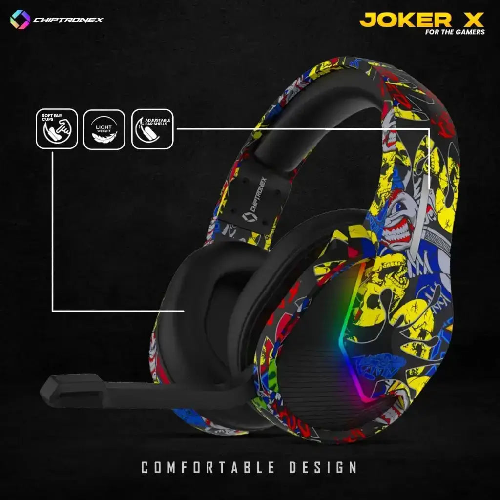 CHIPTRONEX Joker X USB Wired RGB Gaming Headphone with Microphone for PC - Chiptronex - Digital IT Cafè