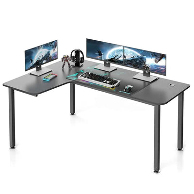 EUREKA ERGONOMIC Metal Finish L Shape Computer Simple PC Gaming Table Desk with Cable Management System Large Mouse Pad for Home Office, - Eureka - Digital IT Cafè