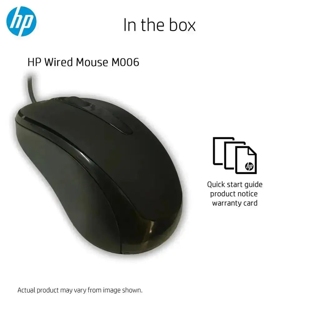 HP Wired Optical Small Mouse with 3 Buttons and Adjustable DPI Up to 1200 - HP - Digital IT Cafè